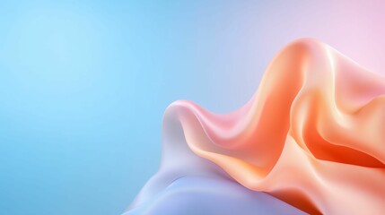 Poster - Blue background with a pink and orange fabric