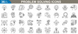 © Kashif - Problem solving line icons set is a versatile collection of vector illustrations designed to related creativity and foster innovation.