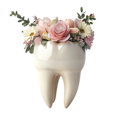 Wall Mural - Floral Tooth: A Delightful Dental Decor