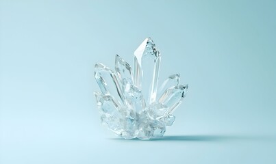 Poster - Minimalist Ice Crystal Icon, a sleek design featuring a delicate ice crystal shape, embodying simplicity and elegance in a cool color palette.