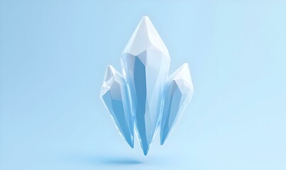 Poster - Ice Crystal Minimalism, a sleek design showcasing a delicate ice crystal, emphasizing elegance and simplicity in a serene composition.
