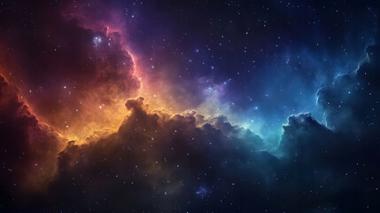 Wall Mural - a colorful cosmic background illustrating a galaxy cloud and nebula, representing space science and 