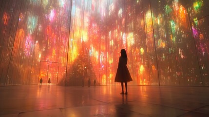 Poster - mesmerizing digital landscape filled with massive amounts of data information and analysis visualize