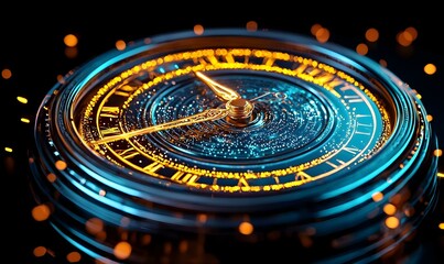 Poster - Abstract Spiral Journey, an intricate design symbolizing time's flow, merging vibrant colors and dynamic shapes in a captivating visual experience.