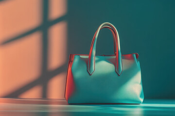 Poster - A stylish handbag showcased with dramatic lighting and shadows.