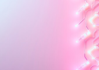 Poster - Neon Circuitry on Pastel Canvas A Minimalist Tech Blueprint in Soft Glow