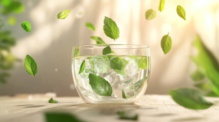 Wall Mural - Refreshing Iced Mint Tea: A Summer Drink