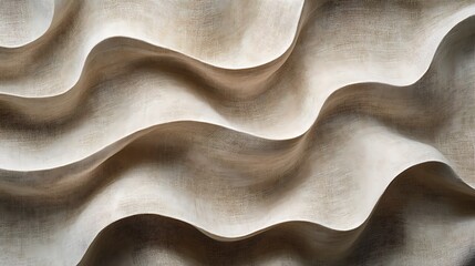 Canvas Print - Abstract beige wavy texture background.