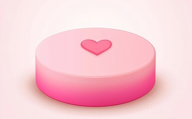 Poster - Valentine's day backdrop with product presentation, mock-up display of cosmetic product, on a podium, stage pedestal or platform