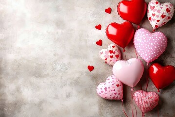 Poster - Product displayed on a pink podium with love symbols for women's holiday, Valentine's Day, presented in 3D