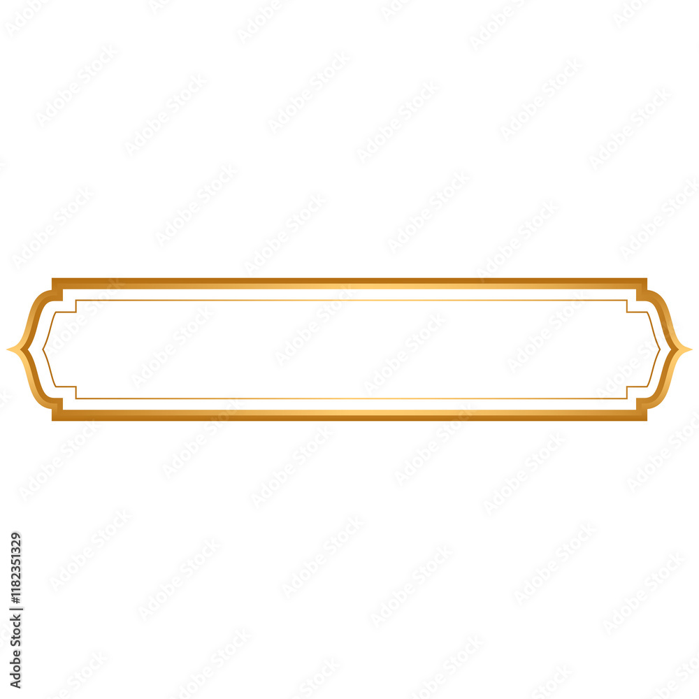 Luxury golden arabic islamic text box title frame border set with  ornamental illustration Stock Illustration | Adobe Stock, image size:1000x1000