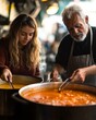 © Ryzhkov - Compassionate Food Service Volunteers Serving Spring Soup at Community Kitchen