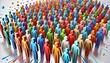 © Cliff - Colorful crowd of abstract figures. Teamwork, diversity and human resources concept, diversity of thinking