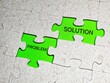 © alison - Management concept with puzzle piece with problem solving and solution stock photo