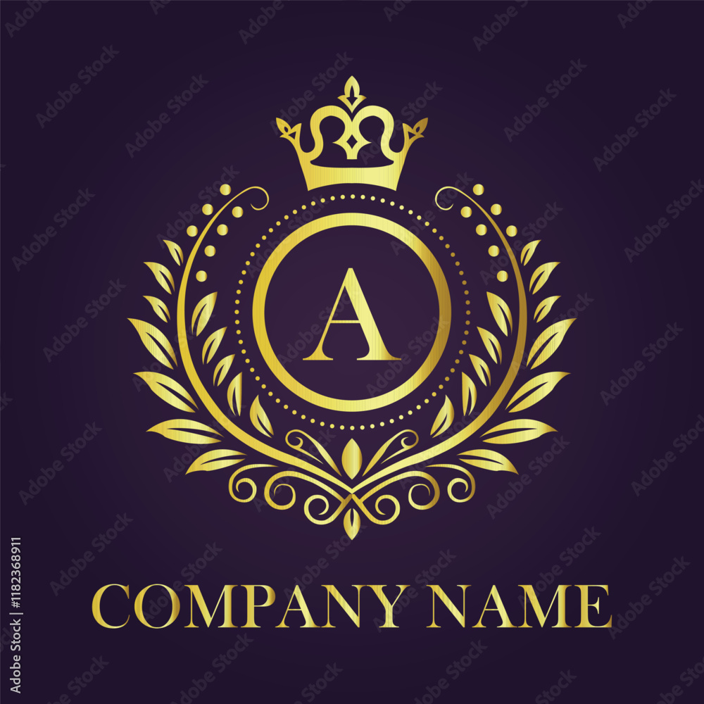 Letter A luxury gold logo concept Stock Vector | Adobe Stock
