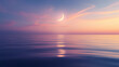 © Nicholas - Vibrant surreal background - crescent moon rising above serene sea