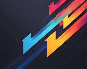 Poster - Dynamic vector illustration featuring vibrant arrows in a modern design. Perfect for backgrounds, marketing materials, and creative projects needing a lively touch.