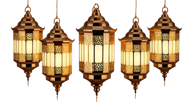 A photo of lanterns isolated on transparent background