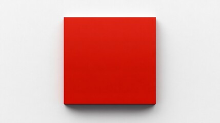 Canvas Print - Vibrant Red Rectangular Canvas Mockup on White Background