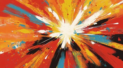 Wall Mural - Abstract Burst of Color Paint Explosion, Vibrant Artistic Canvas