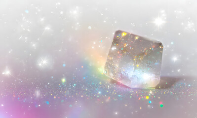 Wall Mural - rainbow light and white dust in png format. the crystal shimmers with a rainbow effect. png backgrou