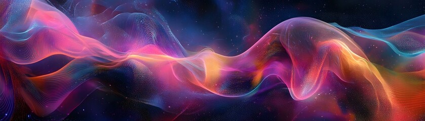Poster - A vibrant and ethereal swirl of colors creates a mesmerizing abstract image. Perfect for backgrounds, art projects, and graphic designs that need a touch of fluid elegance.