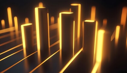 Poster - This captivating abstract image features vertical light bars emerging from a dark background, creating a sense of depth and movement. Ideal for digital art projects.