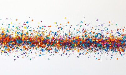 Canvas Print - Colorful confetti explosion, celebration, white background, design element