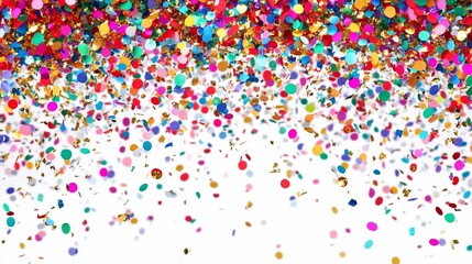 Canvas Print - Colorful confetti falling, celebration background (3)