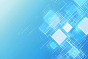 Poster - abstract blue background with squares