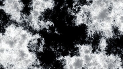 Wall Mural - Abstract Black and White Fractal Cloudscape Background