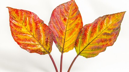 Wall Mural - Vibrant Autumn Leaves Trio, Red, Orange, Yellow Foliage