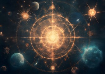 Wall Mural - Celestial Geometry and Cosmic Harmony