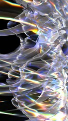 Poster - Animation Of Wavy Curvy Lines Background With Glowing Lights