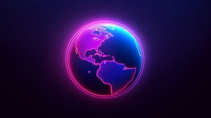 vibrant neon earth globe design - a colorful and modern artistic representation of our planet