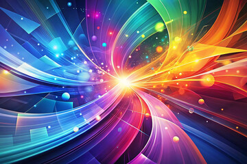 Poster - Abstract vibrant colorful light swirl.
