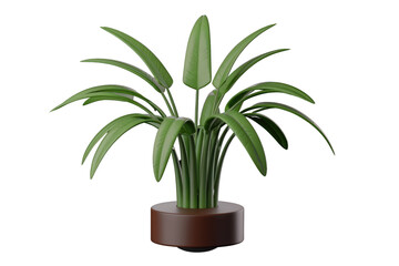 Aufkleber - Stylized 3D render of a Bird of Paradise plant in a brown pot, isolated on transparent background. background removed
