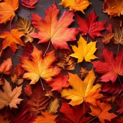 Wall Mural - red maple leaves