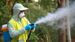 © Colton - Man's fogging to eliminate mosquito for preventing spread dengue fever and zika virus