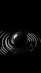 Wall Mural - Dark sphere ripples black liquid; abstract background; design element