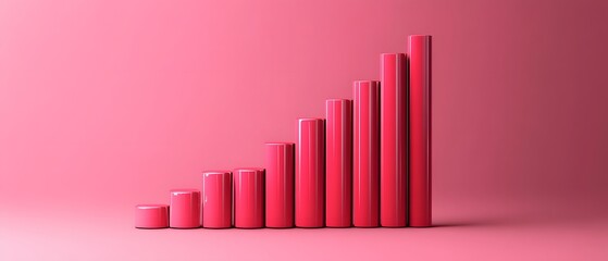 Poster - Red graph showing growth in a minimalist style.