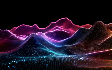 Poster - Vibrant digital wave representation in 3D.