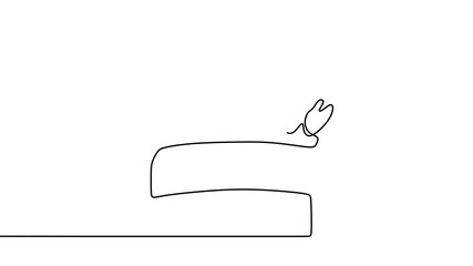 Poster - continuous drawing line art of public speech with black line and white background. one line animatio
