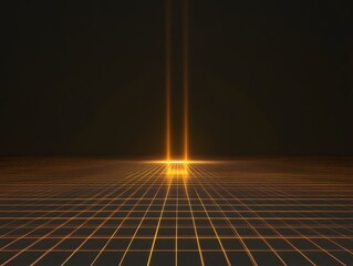 Poster - Abstract digital light beams in dark space.