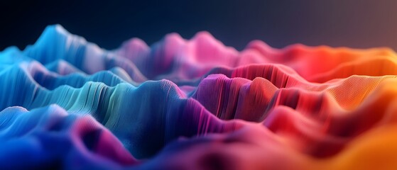 Poster - Colorful abstract wave patterns in vibrant hues.
