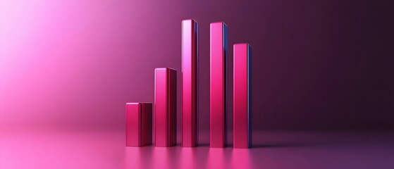 Poster - Colorful bar graph in pink tones.