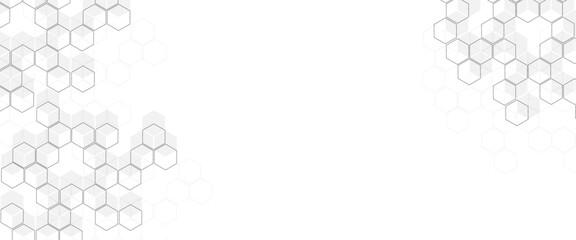 Poster - Vector hexagons pattern. Geometric abstract background with simple hexagonal elements. Medical, technology or science design