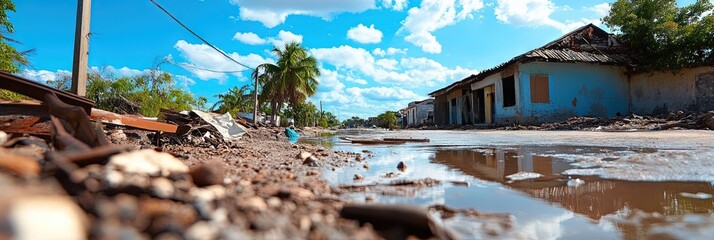 Wall Mural - southern town after flood 