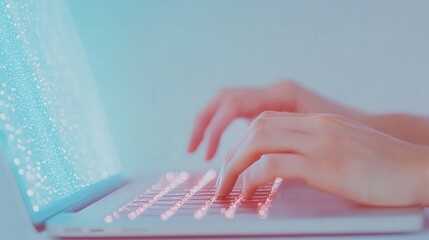 Aufkleber - Secure Password Entry on Laptop with Soft Blue Glow – A Modern Cybersecurity Aesthetic