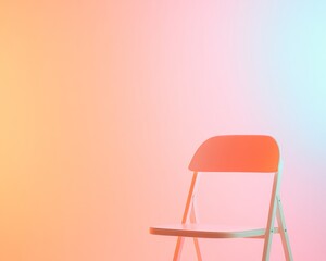 Aufkleber - Pastel Glow on Vintage Chair in Surreal Minimalistic Setting